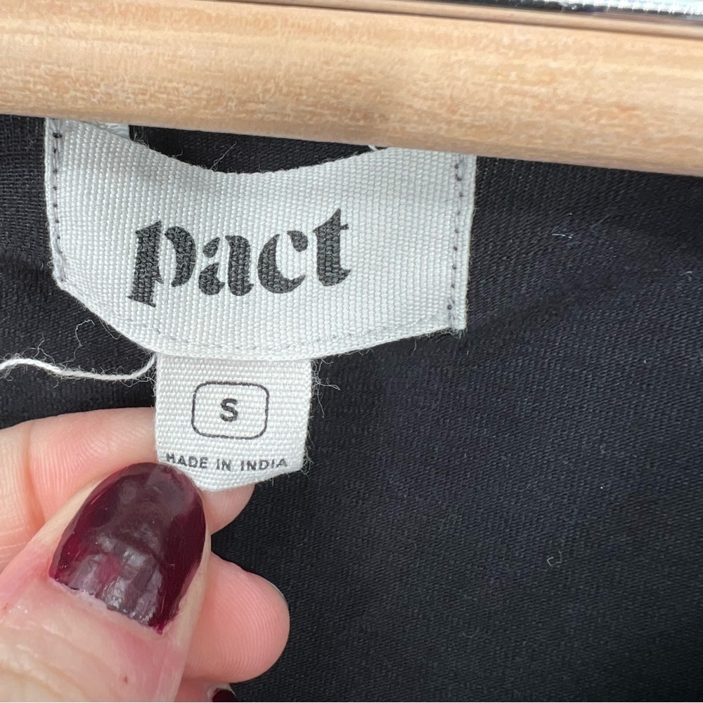 Pact Charlie Jumpsuit in Black‎ Minimalist Preppy Organic Boho Comfy - Picture 5 of 10